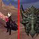 Left: Solbrain: Knight of Darkness. Right: Skyrim’s Dragonscale shield